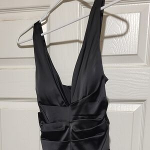 Elegant Black Satin Dress